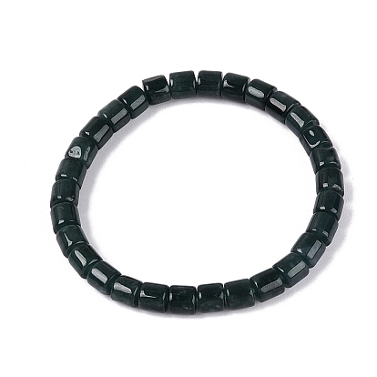 Natural Myanmar Jade Column Beaded Stretch Bracelets