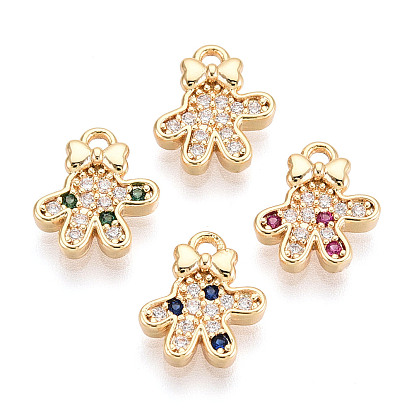 Латунные микро проложить кубического циркония прелести, перчатки, долговечный, без никеля , реальный 18 k позолоченный