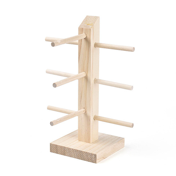 3-ярусные деревянные стеллажи для очков, с железными винтами