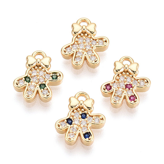 Латунные микро проложить кубического циркония прелести, перчатки, долговечный, без никеля , реальный 18 k позолоченный