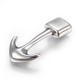 304 Stainless Steel Hook Clasps, For Leather Cord Bracelets Making, Anchor