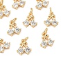 SHEGRACE Brass Micro Pave Cubic Zirconia Pendants, Cherry Charms, Cadmium Free & Nickel Free & Lead Free, Clear