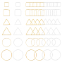 120шт. 12 стили латунные соединительные кольца, треугольник и кольцо и квадрат
