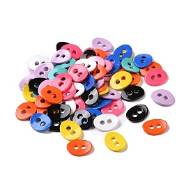 Spray painted Alloy Buttons, 2-Hole, Oval