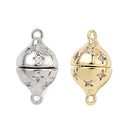 Круглые латунные микропаве прозрачные кубические цирконии магнитные застежки, долговечный, стойки покрытие, без свинца и без кадмия