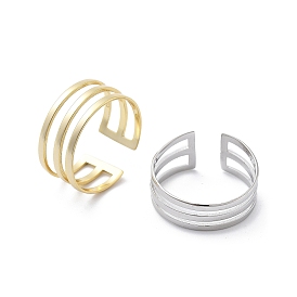 925 открытые манжеты из стерлингового серебра, многослойные полые кольца для женщин