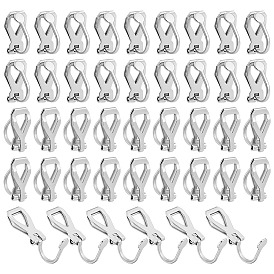 50 pièces 316 apprêts de boucles d'oreilles à clip en acier inoxydable chirurgical
