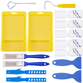 CRASPIRE Wall Paint Tools Kit, including 2Pcs Air Conditioner Condenser Cleaning Tool, with 2Pcs Plastic Stirring Rods and 1 Set PP Brayer Roller Set and 2Pcs Plastic Scraper Tool