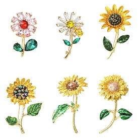6шт. 6 стили, значки из цинкового сплава для лацканов, рюкзаков и одежды, цветок