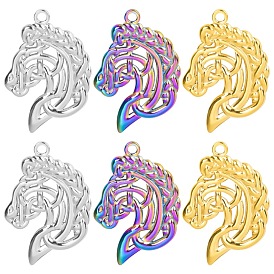 201 Stainless Steel Pendants, Horse Head Charms