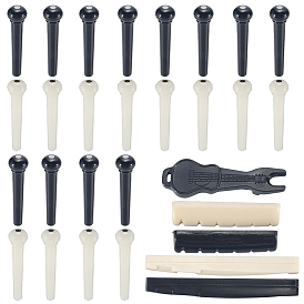 41шт. 7 стили набор пластиковых гитарных колышков, седла для гитары из ПВХ и дерева, для акустической гитары