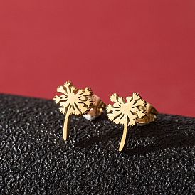 201 из нержавеющей стали серьги, одуванчик