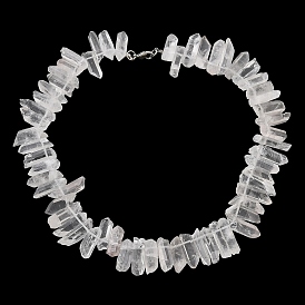 Ожерелья из бусин из натуральных кристаллов кварца, Сплав с застежками, платина