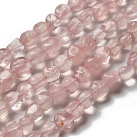 Natural Rose Quartz Beads Strands, Nuggets, Tumbled Stone