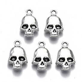 Tibetan Style Alloy Pendants, Skull Shape, Cadmium Free & Lead Free