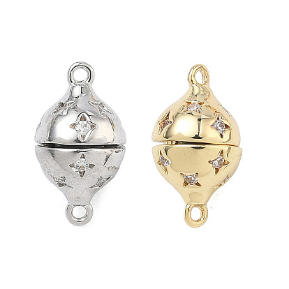 Круглые латунные микропаве прозрачные кубические цирконии магнитные застежки, долговечный, стойки покрытие, без свинца и без кадмия