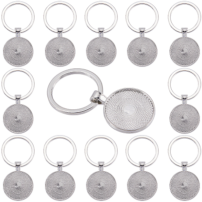 20шт. оправы для кабошонов из сплава брелока, с железным кольцом