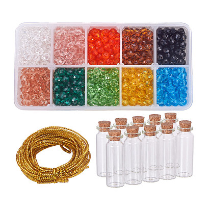 DIY Jewelry Making, Glass Beads, Glass Jar Bead Containers and Jewelry Braided Thread Metallic Cords