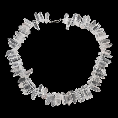 Ожерелья из бусин из натуральных кристаллов кварца, Сплав с застежками, платина