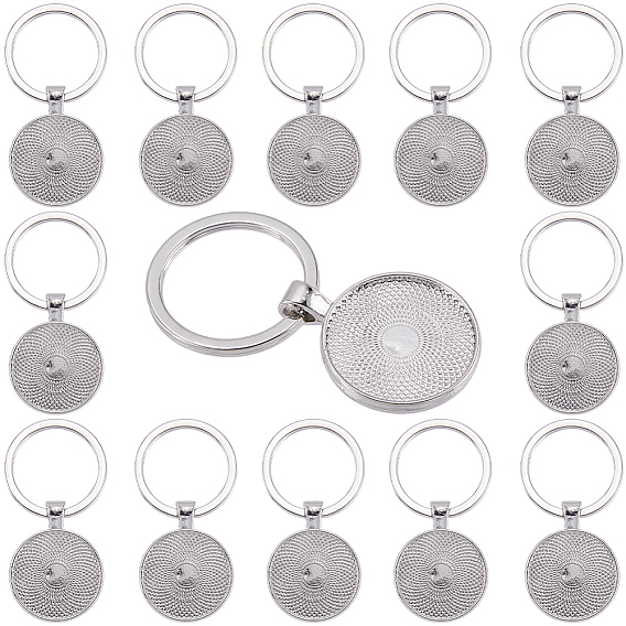 20шт. оправы для кабошонов из сплава брелока, с железным кольцом