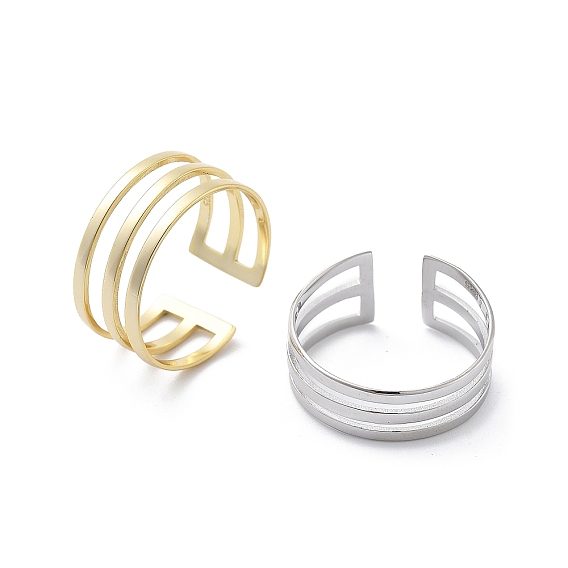 925 открытые манжеты из стерлингового серебра, многослойные полые кольца для женщин