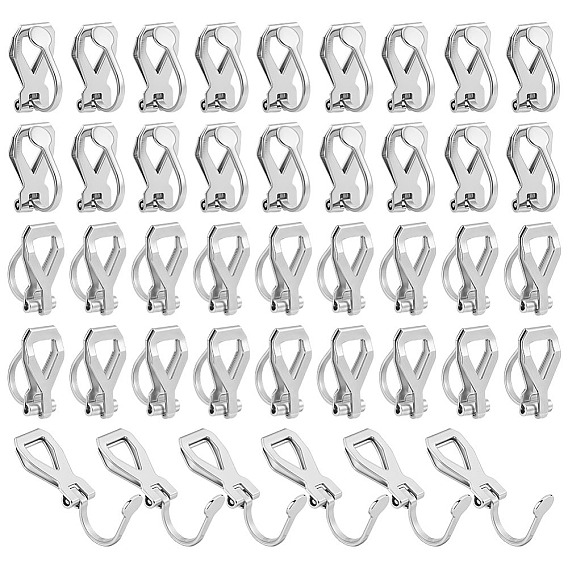 50Pcs 316 Surgical Stainless Steel Clip-on Earring Findings
