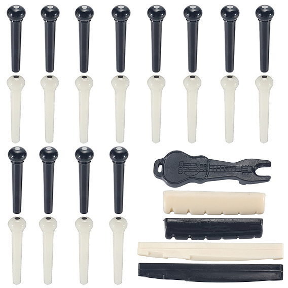 41шт. 7 стили набор пластиковых гитарных колышков, седла для гитары из ПВХ и дерева, для акустической гитары