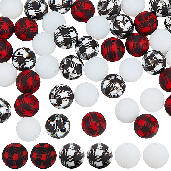 45шт 3 цвета круглые силиконовые фокусные бусины