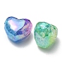 8Pcs 4 Colors Transparent Crackle Acrylic Beads, Gradient Color, Heart