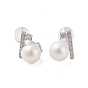 925 Sterling Silver Studs Earring, with Natural Pearl