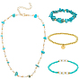 Комплекты из серег, ожерелий и браслетов из синтетической бирюзы