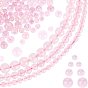 3 brins 3 style brins de perles de quartz rose rondes naturelles en vrac