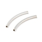 925 Sterling Silver Curved Cube Tube Beads