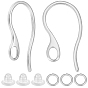 50 pcs 304 crochets de boucle d'oreille en acier inoxydable, avec boucle horizontale, 5pcs 304 anneaux de saut en acier inoxydable, 50 pièces d'écrous d'oreille en plastique