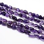 Natural Amethyst Nuggets Bead Strands, Tumbled Stone, 7~13x6~8mm, Hole: 1mm, about 15.7 inch