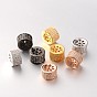 Brass Micro Pave Cubic Zirconia Column Beads, Cadmium Free & Lead Free, Clear, 6x9mm, Hole: 1mm