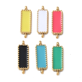 304 эмалированные подвески из нержавеющей стали, золотые, прямоугольник ссылки