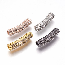 Zinc Alloy Rhinestone Beads, Tube, Crystal