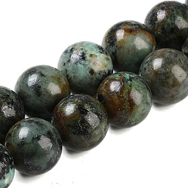 Natural African Turquoise(Jasper) Beads Strands, Round