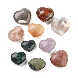 Natural Mixed Stone Heart & Oval Healing Stones, Reiki Energy Balancing Meditation Gift