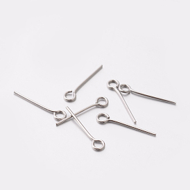 304 Stainless Steel Eye Pin, 14x0.6mm, Hole: 1.6mm