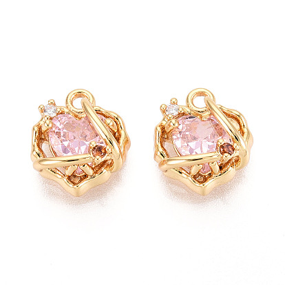 Кулон из циркония, сердце прелести, без никеля , реальный 18 k позолоченный