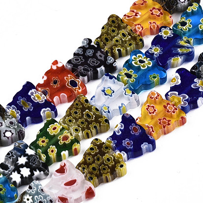 Handmade Millefiori Lampwork Beads Strands, Butterfly