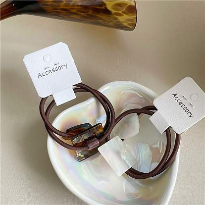 Chic Geometric Square Hair Ties with Heart Charm for Women