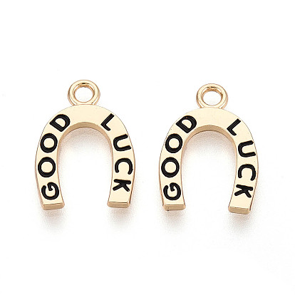 Стойки обшивки сплава эмали подвески, подкова со словами удачи талисманы, без кадмия, без никеля и без свинца