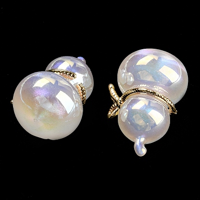 Perles acryliques imitation coquillage, avec les accessoires en alliage, gourde