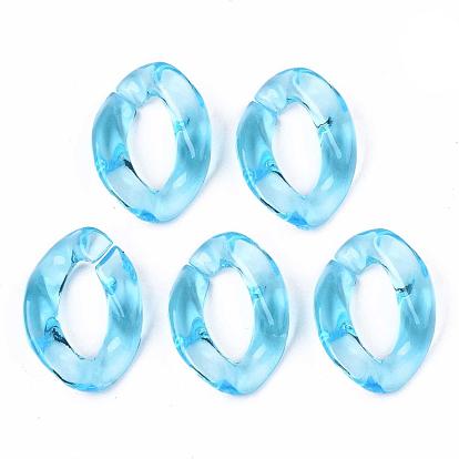 Transparent Acrylic Linking Rings, Quick Link Connectors, for Curb Chains Making, Twist