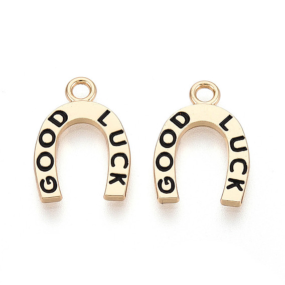 Стойки обшивки сплава эмали подвески, подкова со словами удачи талисманы, без кадмия, без никеля и без свинца