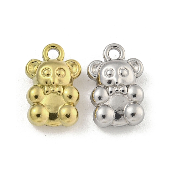 Ионное покрытие (ip) 304 брелоки из нержавеющей стали, медведь очарование