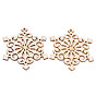 Undyed Natural Wooden Big Pendants, Laser Cut, Snowflake